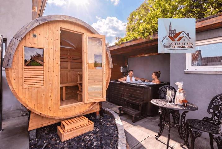 Gîte pour 3 personnes, avec Jacuzzi ainsi que Terrasse et Sauna à Furdenheim