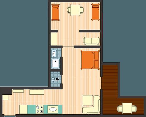 Ganze Ferienwohnung, "Top 2"(2-5 Pers.)/2 Schlafräume/Du/Wc in Kappl, Verwall