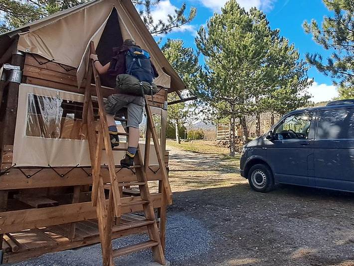 Camping Sunêlia La Presqu'île - Zelt 2 personen - Bivouac - 5m² in Prunières, Nationalpark Écrins