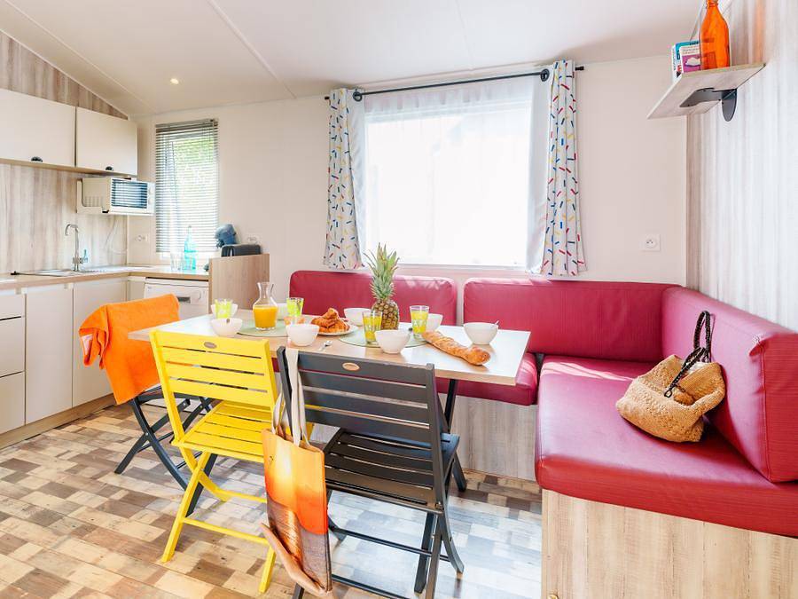 Camping du Vieux Château - Mobilhome 8 personas - Détente 2018 Grand Confort 36m² - 4 habitaciones + televisión y lavavajillas in Saint-Michel-Chef-Chef, Côte de Jade