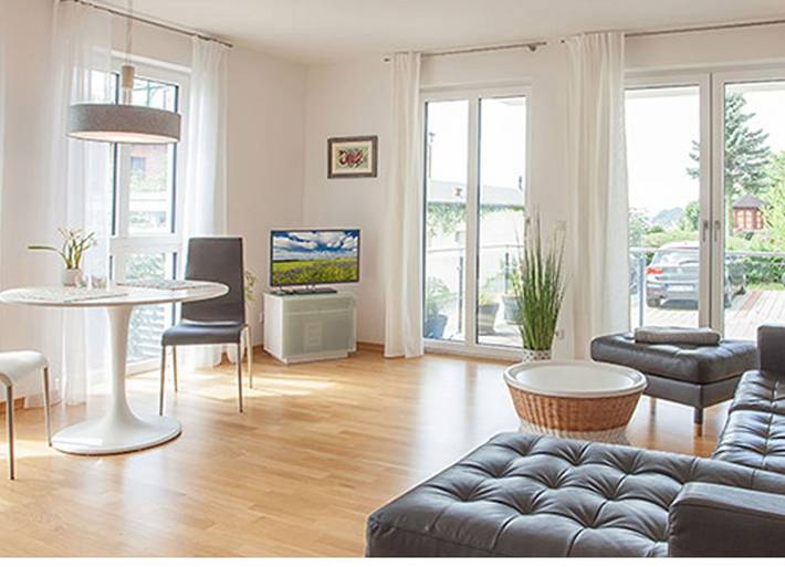 Apartament wakacyjny dla 2 osób, z Balkon i Widok na jezioro w Sassnitz