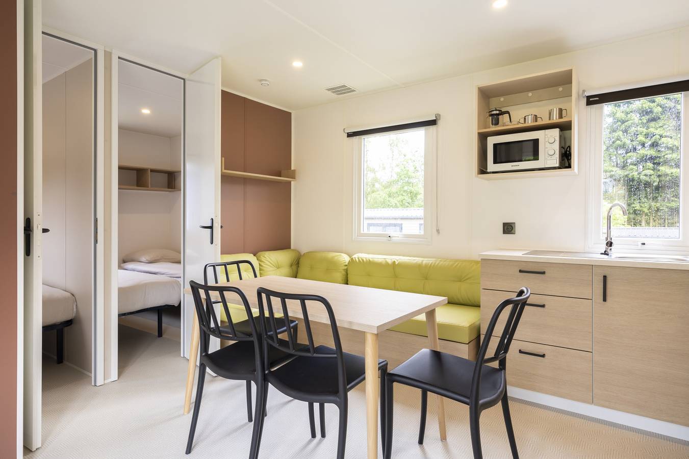 Moderne Lodge für 6 Personen mit modernem Look und warmem Interieur in Poppel, Ravels