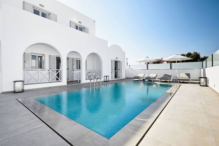 Chalet para 8 personas, con terraza y jardín en Santorini