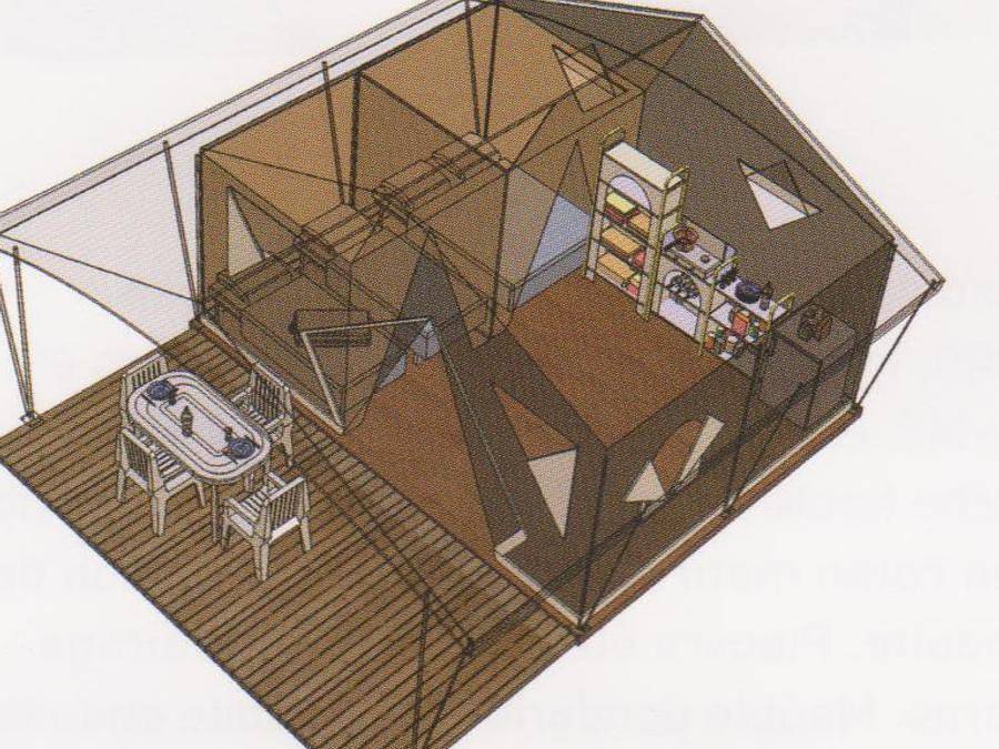 Camping La Rouviere - Bungalow toilé 4 personnes in Vallon-Pont-d'Arc, Gorges de l’Ardèche