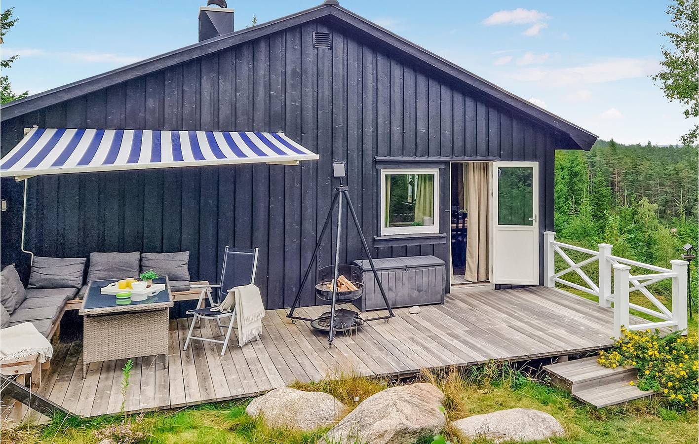 Maison de vacances pour 6 personnes avec jardin in Marnardal