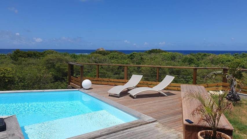 Cottage pour 6 personnes, avec jardin ainsi que piscine et vue dans Anse Tarare
