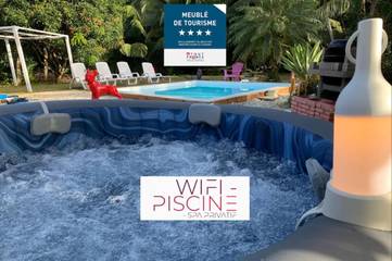 Lodge pour 2 personnes, avec jardin ainsi que jacuzzi et piscine en Martinique