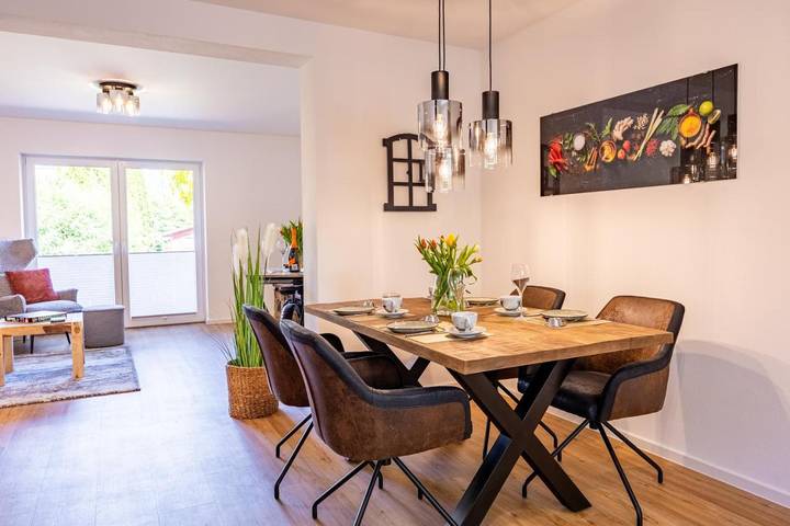 Ferienhaus für 4 Personen, mit Terrasse und Garten sowie Ausblick