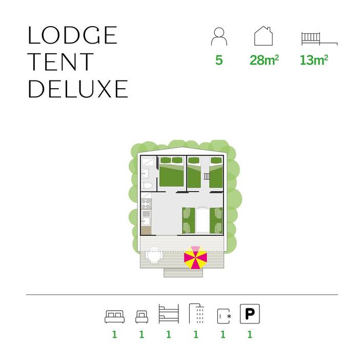 Ganze Wohnung, Barricata Holiday Village Lodge Tent Deluxe für 5 Personen in Porto Tolle, Isola della Donzella