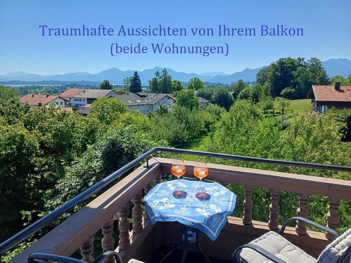Ferienwohnung für 4 Personen, mit Balkon und Seeblick sowie Ausblick in Rimsting - 2