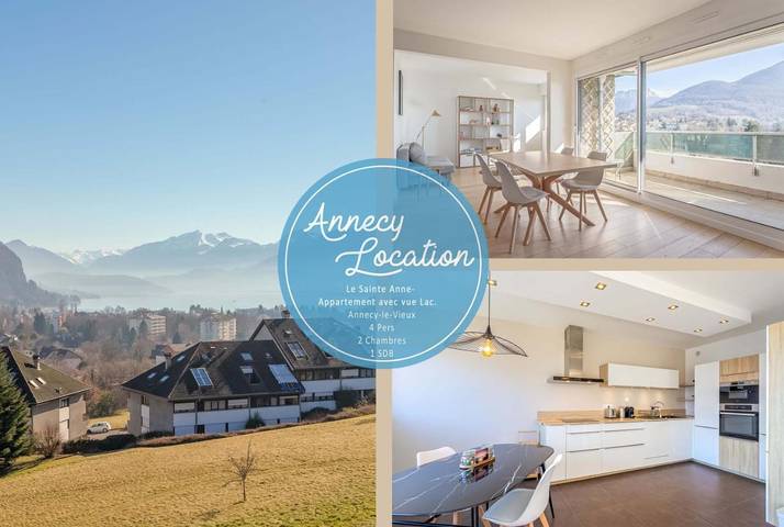Location de vacances pour 4 personnes, avec vue sur le lac et balcon à Annecy-le-Vieux
