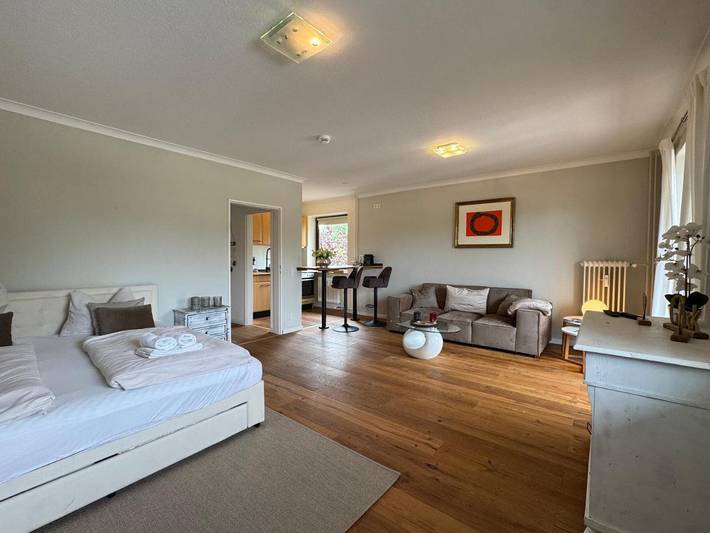 Ferienwohnung für 2 Personen, mit Balkon und Garten sowie Pool und Sauna in Pönitz am See
