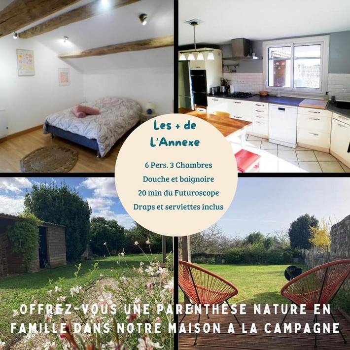 Location de vacances pour 6 personnes, avec Terrasse et Jardin à Lavoux