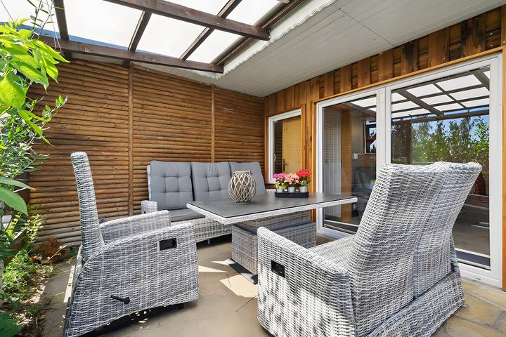 Ferienhaus für 4 Personen, mit Sauna und Garten, mit Haustier