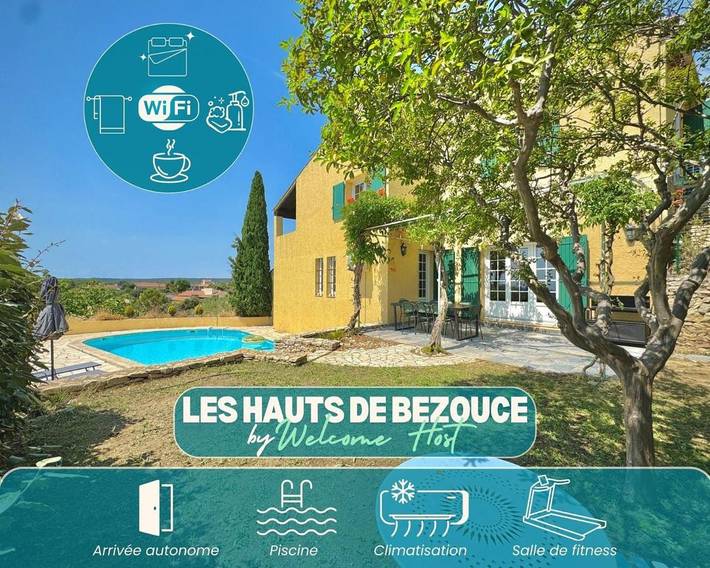 Gîte pour 8 personnes, avec jardin et piscine à Bezouce