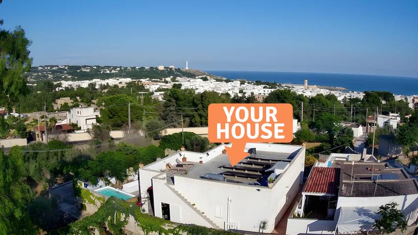 Graziosa casa con piccola piscina e vista mare in Leuca, Castrignano del Capo