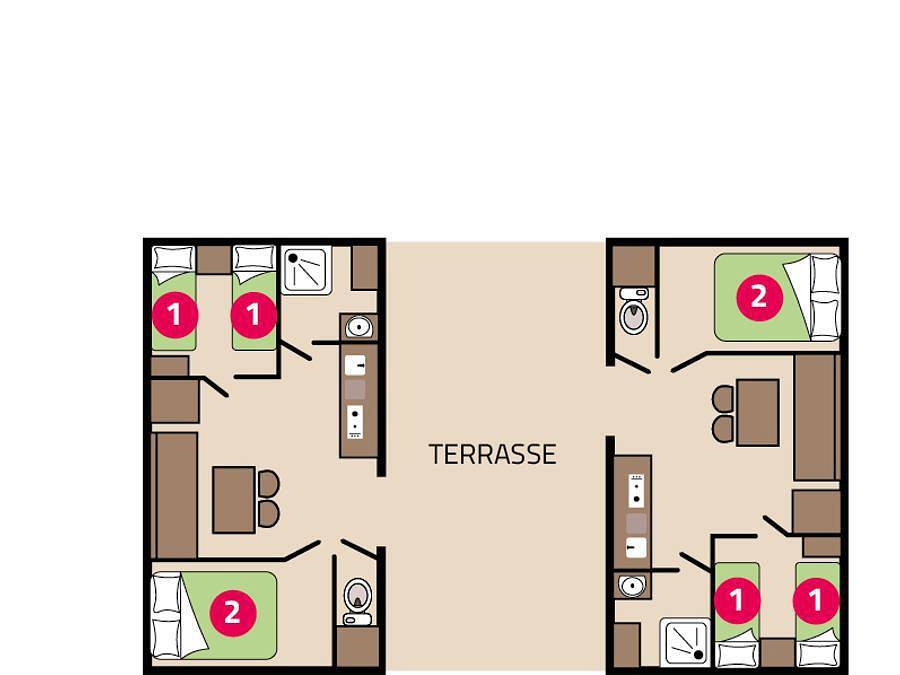 Camping La Mignardiere - Mobilhome 8 personas - Tribu 8 personas in Ballan-Miré, Región de Tours