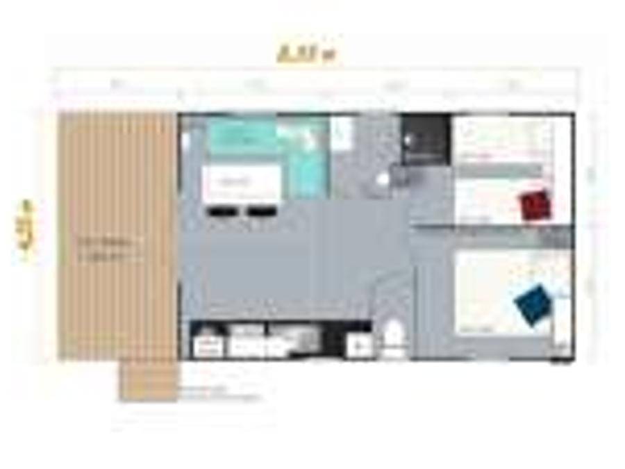 Camping Lou Payou - Mobilhome 6 personnes - Mh 4/6p Loggia bay in Lesperon, Landes