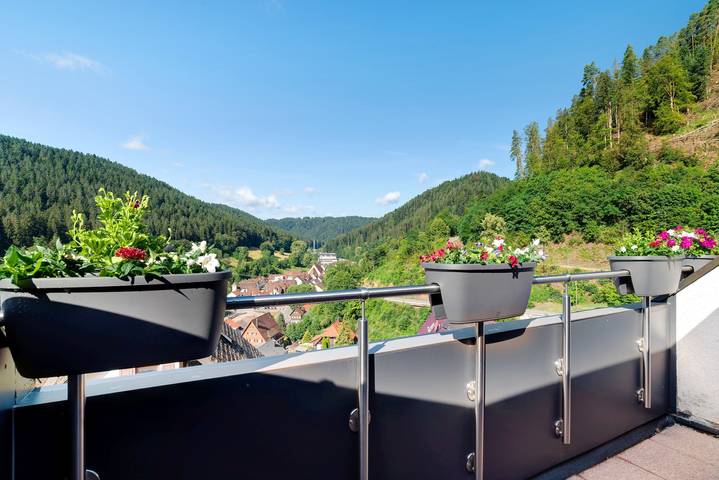 Hel lejlighed, Holiday Apartment "Haus Erika 2" with Private Terrace, Fitness Room and Sauna in Bad Teinach-Zavelstein, Nord Sortskoven