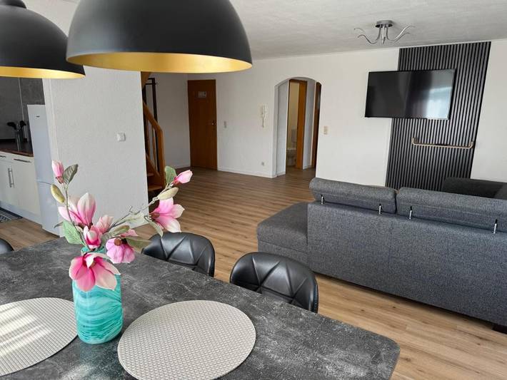 Ferienwohnung für 6 Personen, mit Balkon und Terrasse sowie Garten und Ausblick in Schwanau