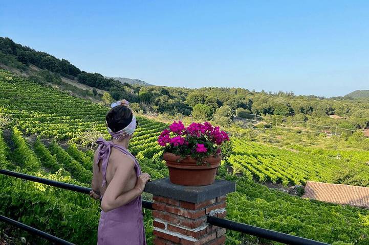 Chalet per 4 persone, con terrazza e giardino nonché idromassaggio, con animali domestici sull' Etna
