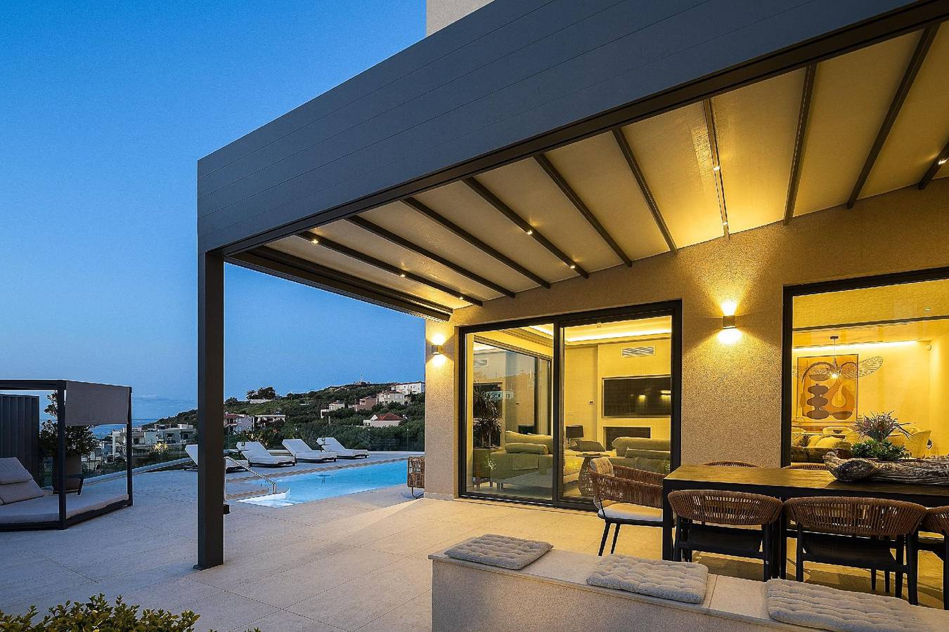 Kalyves Royal Villa-''Gratis''beheizter Pool, Fitnessraum, Meerblick in Kalyves, Chania und Umgebung
