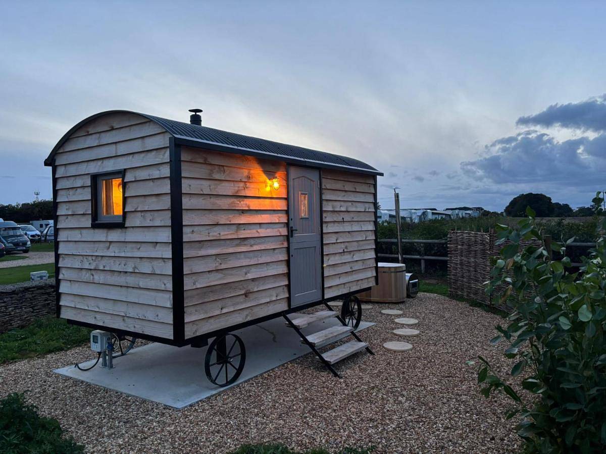 Shepherd's Huts at Cotswold Hills Country Park in Oxfordshire