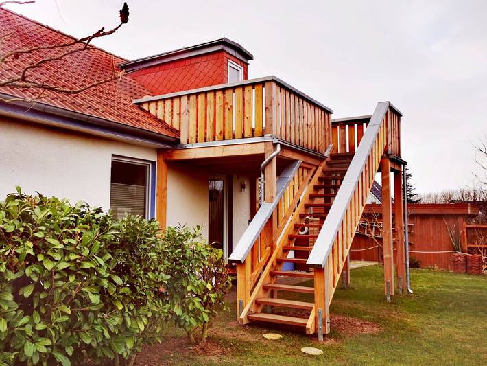 Ferienwohnung für 3 Personen, mit Balkon und Terrasse sowie Garten in Lubmin