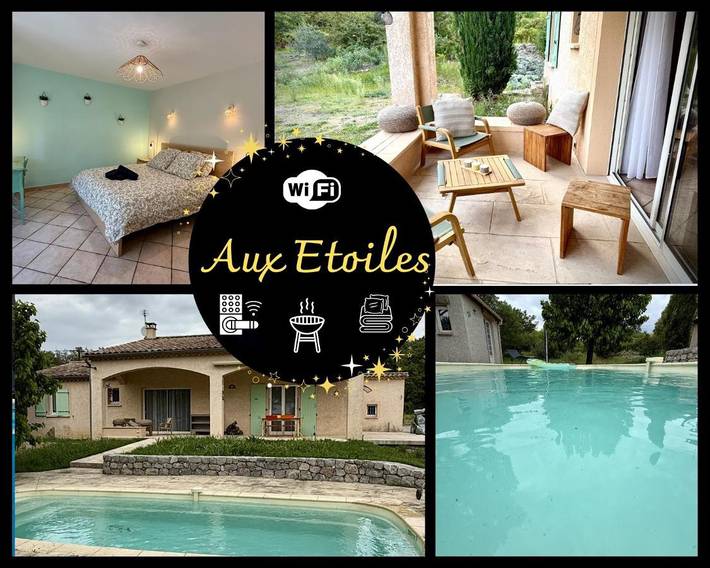 Location de vacances pour 6 personnes, avec jardin ainsi que piscine et terrasse à Chandolas