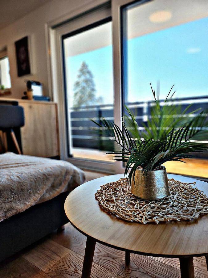 Appartement de vacances pour 3 personnes, avec sauna ainsi que terrasse et vue
