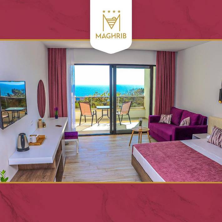 Hôtel pour 6 personnes, avec piscine et sauna ainsi que jacuzzi et balcon, adapté aux familles
