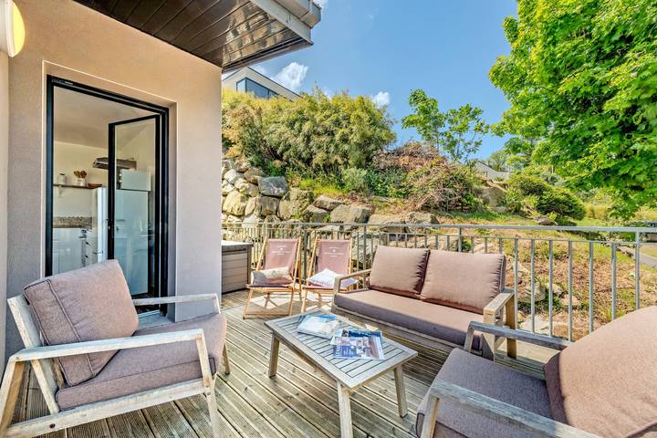 Appartement entier, Appartement 'Les Terrasses De La Palud' avec vue sur mer et terrasse privée in Landéda, Région de Brest