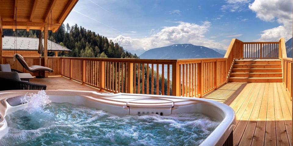 Apartmenthotel für 6 Personen, mit Sauna und Ausblick sowie Pool und Garten, mit Haustier in Schenna