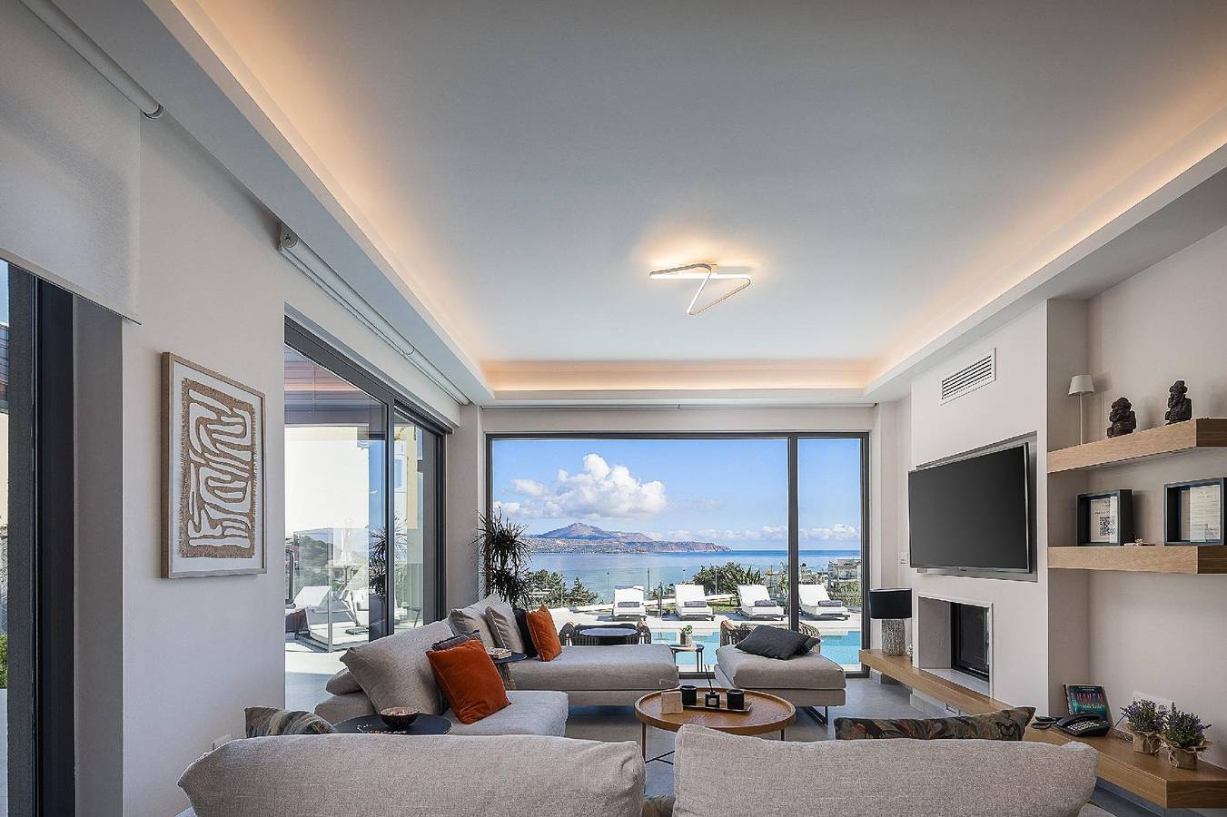 Kalyves Royal Villa-''Gratis''beheizter Pool, Fitnessraum, Meerblick in Kalyves, Chania und Umgebung