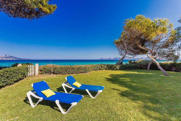 Ferienhaus mit Meerblick für 5 Personen, mit Balkon und Terrasse sowie Garten in Playa de Muro