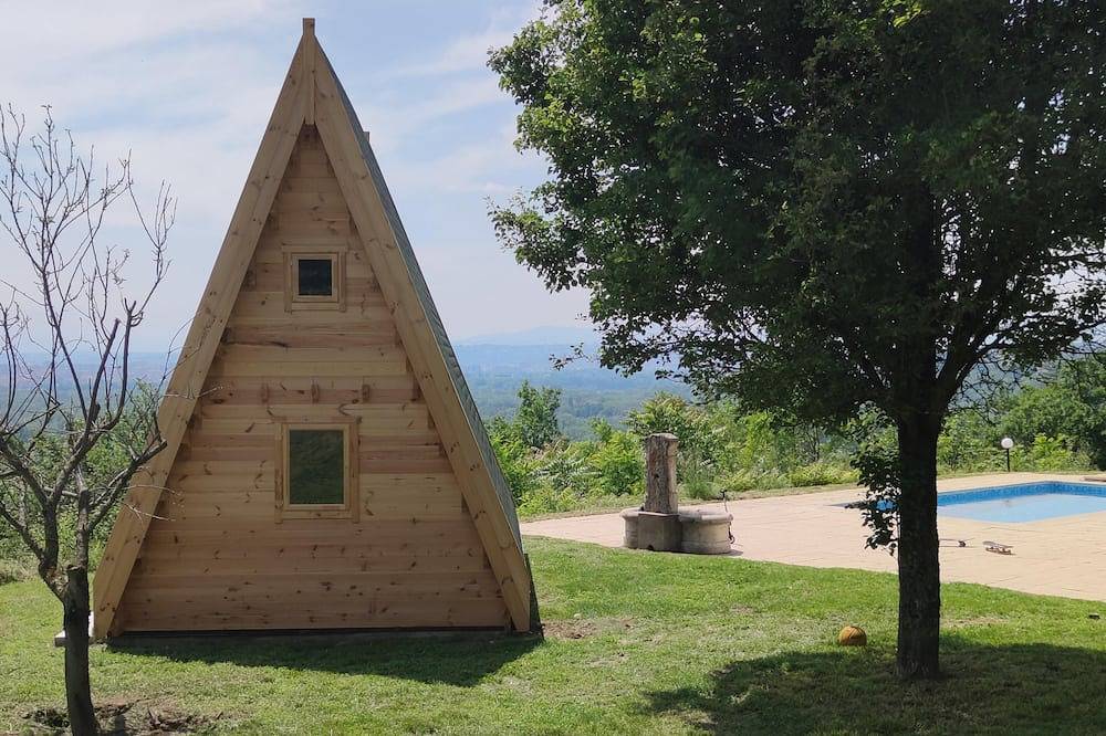 Fully-equipped wooden chalet with whirlpool bath in Rillieux-la-Pape, Lyon region