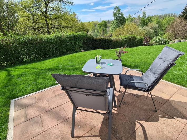 Ferienwohnung für 3 Personen, mit Garten und Terrasse sowie Ausblick, mit Haustier