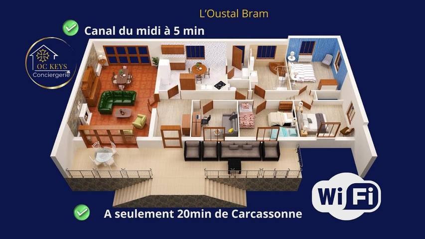 Location de vacances pour 7 personnes, avec jardin, animaux acceptés dans Bram - 3