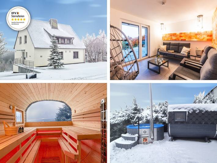 Ferienhaus für 8 Personen, mit Balkon und Whirlpool sowie Garten und Kinderpool in Langewiese, Winterberg
