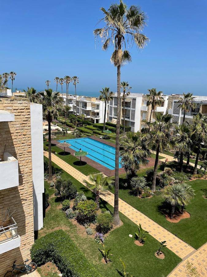 Gîte pour 4 personnes, avec jardin et bassin pour enfant ainsi que vue et piscine, animaux acceptés dans Dar Bouazza