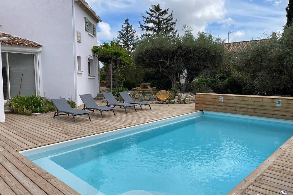 Poussan, Villa des Oliviers, superbe villa classé in Poussan, Côte d'Améthyste