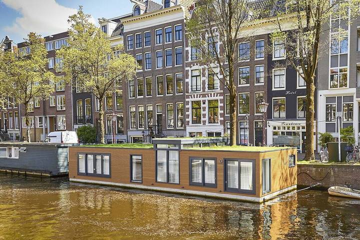 Studio op de Prinsenboat woonboot op de Prinsengracht in het historische centrum in Nederlandse kust