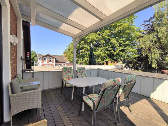 Ganze Ferienwohnung, Hensen: FeWo mit überdachter Terrasse im Ortskern von Tarp - Ferienwohnung Hensen in Tarp, Grünes Binnenland