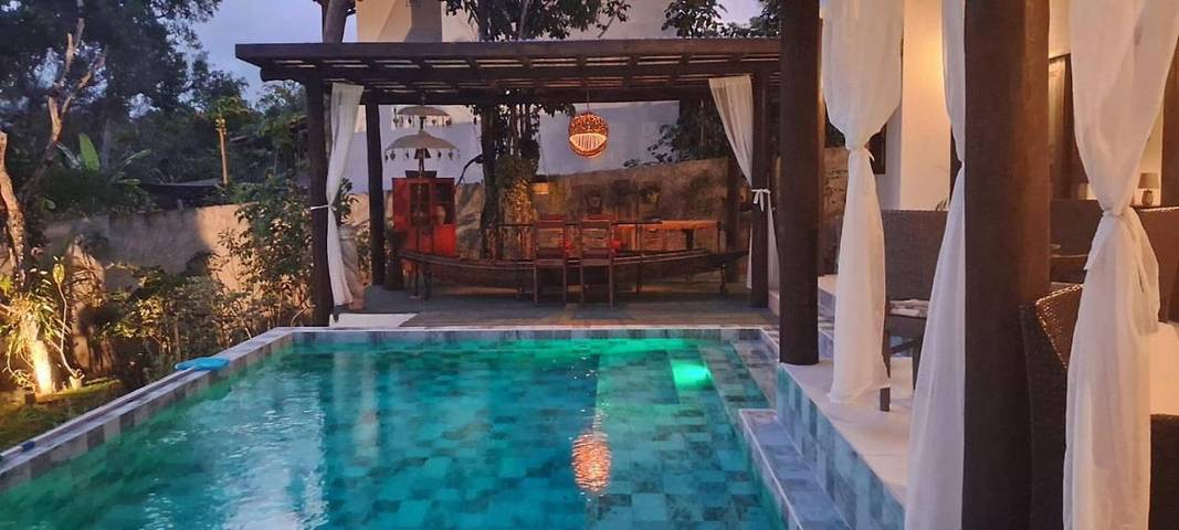 Cottage pour 2 personnes, avec vue et jardin ainsi que terrasse et piscine