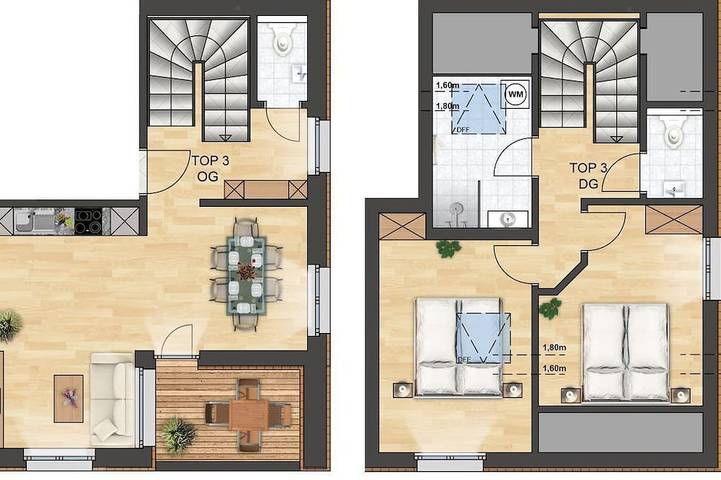 Ferienwohnung für 4 Personen, mit Balkon - 1