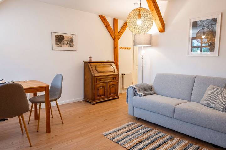 Ferienwohnung für 4 Personen, mit Balkon und Terrasse sowie Garten und Ausblick in Brodersby an der Schlei
