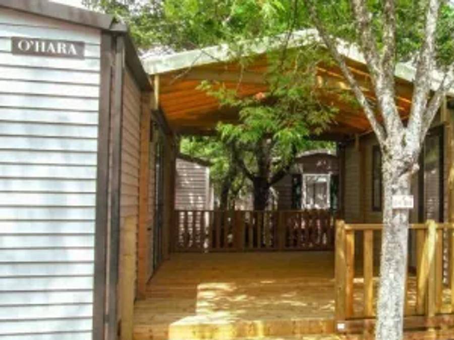 Village Tropical Sen-Yan - Mobilheim 12 personen - Aqua Tribu 6 Zimmer 12 Personen Halbüberdachte Terrasse in Mézos, Côte d’Argent