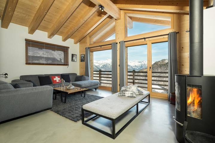 Chalet Kookaburra - Jacuzzi - Views in Villy VS, Riddes
