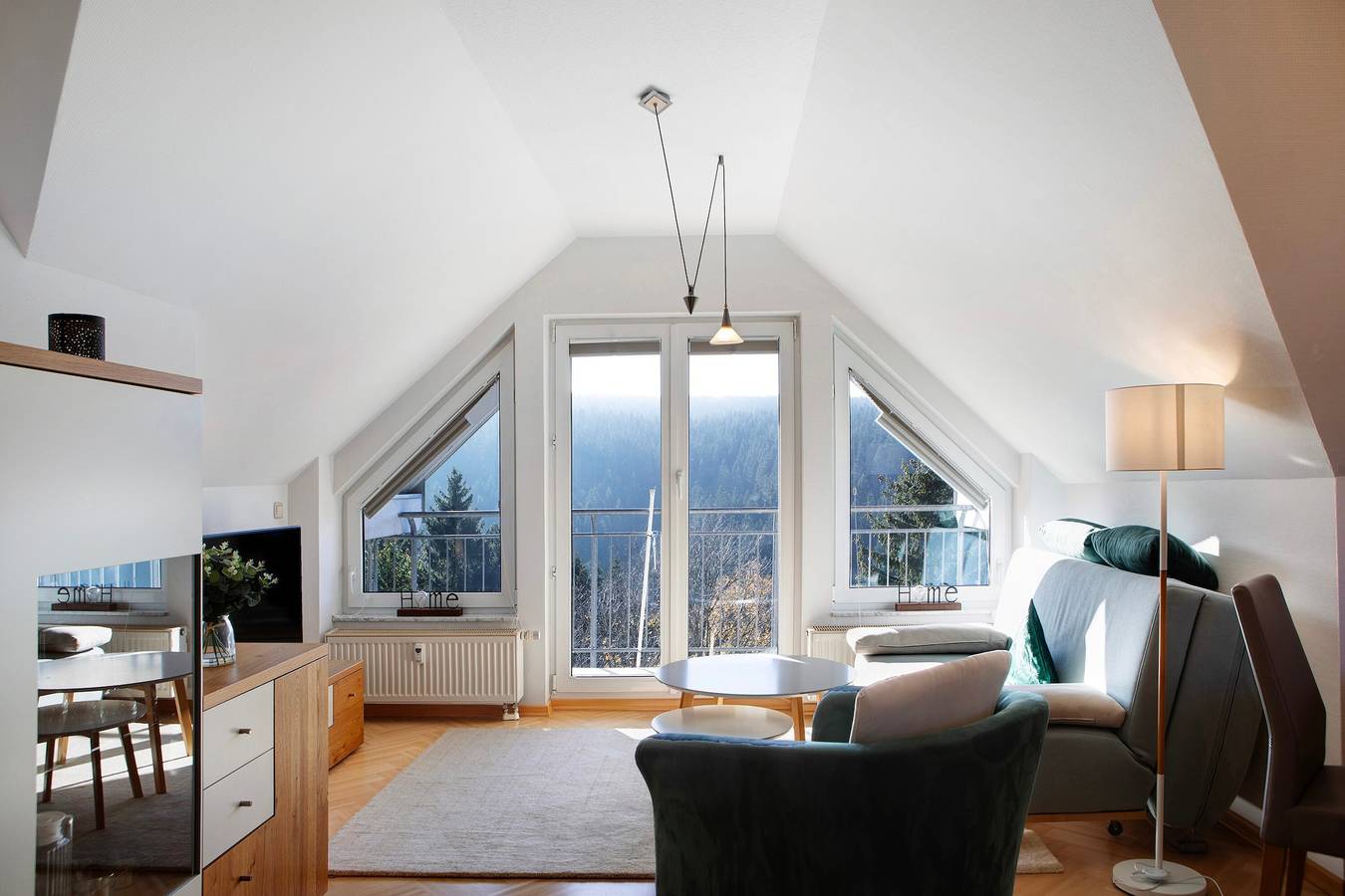 Ganze Wohnung, Ferienwohnung 'Tannenblick 7-5' mit Bergblick, Balkon und Wi-Fi in Oberhof, Rennsteig