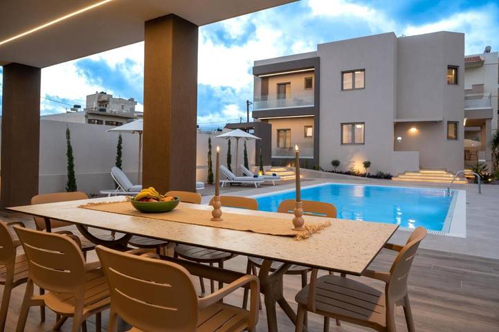 Location de vacances pour 3 personnes, avec jardin et bassin pour enfant ainsi que vue et piscine dans Amoudara - 4